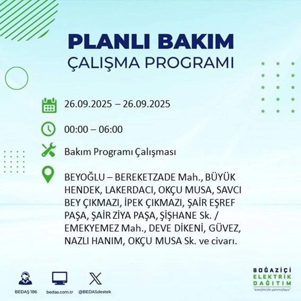 İstanbul’da elektrik alarmı! 23 ilçede 10 saatlik kesinti listesi açıklandı 11
